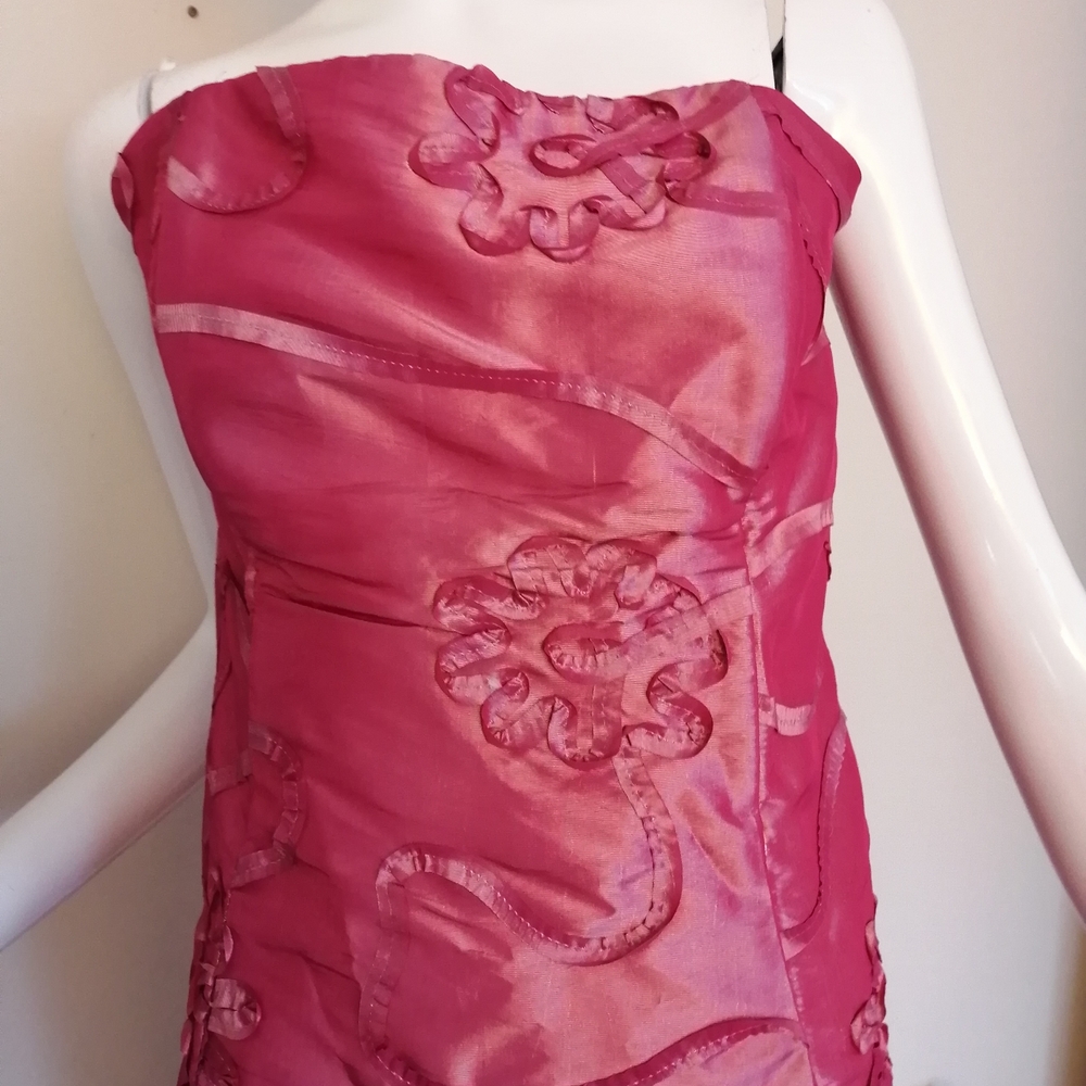 Jessica McClintock Fuchsia Floral Prom Dress - Picture 4 of 11